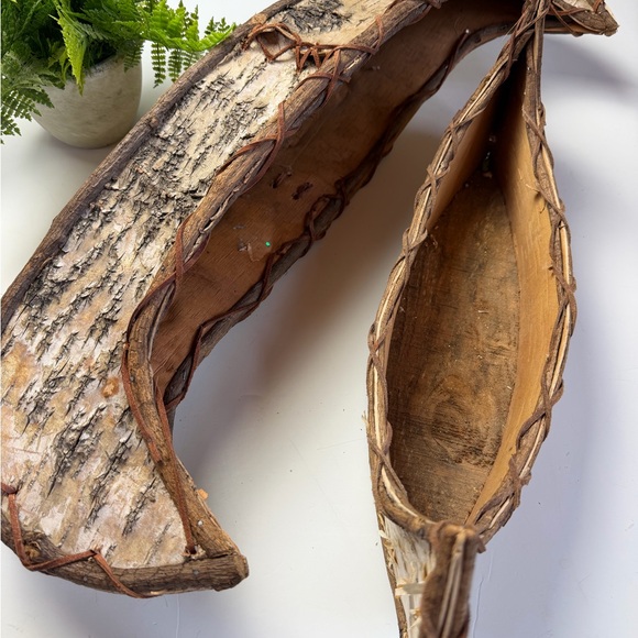 Two Rustic Birch Wood Decorative Canoes - Picture 10 of 14